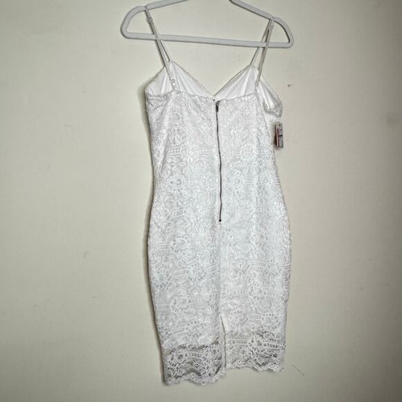 Lac Bleu White Lace V-Neck Dress Size Medium Sleeveless Adjustable Straps NWT - Picture 5 of 10